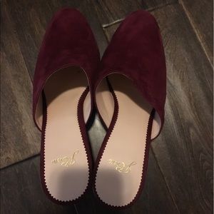 7.5 suede JCrew mules